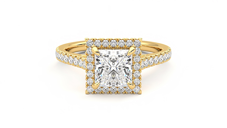 Taylor & Hart Allure Princess Engagement Ring 360 detail 01