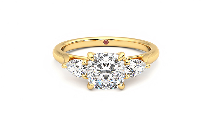 Taylor & Hart Affinity Cushion Engagement Ring 360 detail 01