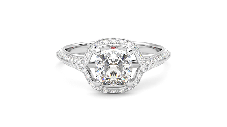 Taylor & Hart Ethereal Cushion Engagement Ring 360 detail 01