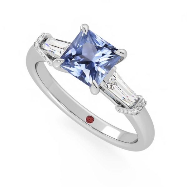Blue sapphire Utopia princess cut engagement ring