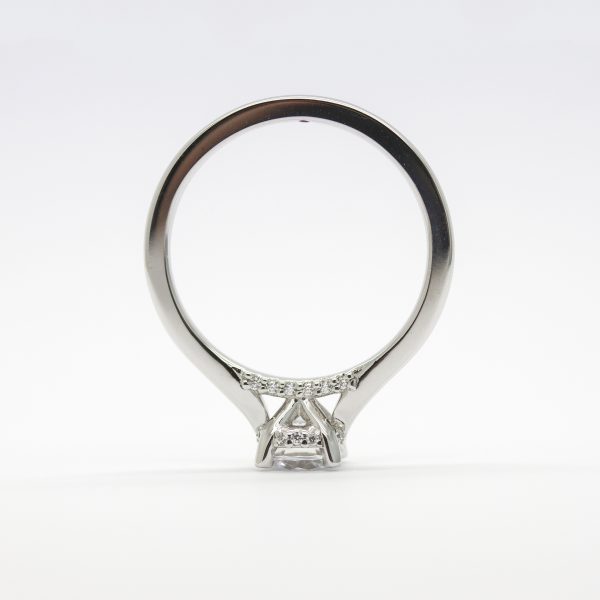 diamond pave cathedral setting solitaire engagement ring